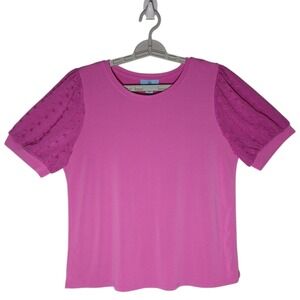 Cece Women Pink Pullover And Puff-Sleeve Blouse Size M